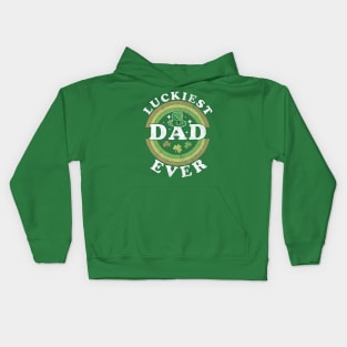 Luckiest Dad Ever Matching St Patty's Day Retro Vintage Kids Hoodie